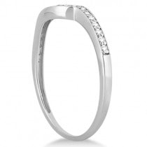 Love Knot Diamond Engagement Ring Set 14k White Gold (0.32ct)