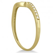 Pave Contour Band Diamond Wedding Ring 14k Yellow Gold (0.12ct)