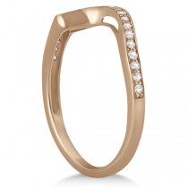 Pave Diamond Swirl Engagement Ring Bridal Set 14k Rose Gold (0.44ct)