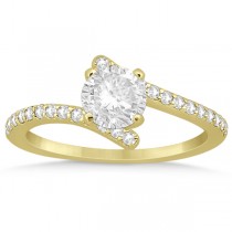 Diamond Accented Bypass Engagement Ring Setting 14K Yellow Gold 0.26ct
