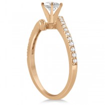 Diamond Accented Bypass Engagement Ring Setting 18K Rose Gold 0.26ct