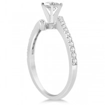 Diamond Accented Bypass Engagement Ring Setting in Palladium 0.26ct
