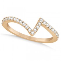 Twisted Diamond Engagement Ring & Wedding Band 14K Rose Gold 0.52ct