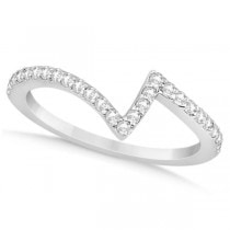 Twisted Diamond Engagement Ring & Wedding Band 14K White Gold 0.52ct