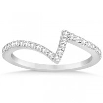 Twisted Diamond Engagement Ring & Wedding Band 14K White Gold 0.52ct
