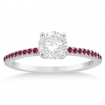 Ruby Accented Engagement Ring Setting 18k White Gold 0.18ct