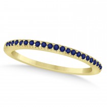 Blue Sapphire Accented Bridal Set Setting 14k Yellow Gold 0.39ct