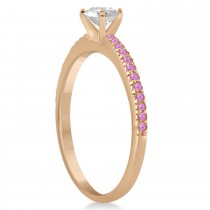 Pink Sapphire Accented Bridal Set Setting 18k Rose Gold 0.39ct