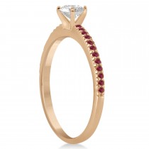 Ruby Accented Bridal Set Setting 14k Rose Gold 0.39ct