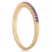 Amethyst Accented Wedding Band 14k Rose Gold 0.21ct