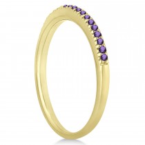 Amethyst Accented Wedding Band 14k Yellow Gold 0.21ct