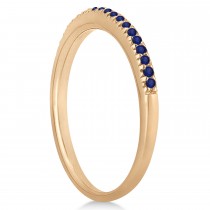 Blue Sapphire Accented Wedding Band 14k Rose Gold 0.21ct