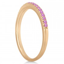 Pink Sapphire Accented Wedding Band 14k Rose Gold 0.21ct