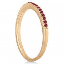 Ruby Accented Wedding Band 14k Rose Gold 0.21ct