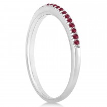 Ruby Accented Wedding Band 14k White Gold 0.21ct