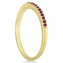 Ruby Accented Wedding Band 18k Yellow Gold 0.21ct