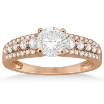 Three-Row Prong-Set Diamond Engagement Ring 14k Rose Gold (0.37ct)