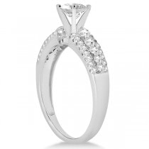 Three-Row Prong-Set Diamond Engagement Ring 14k White Gold (0.37ct)