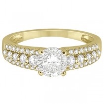 Three-Row Prong-Set Diamond Engagement Ring 14k Yellow Gold (0.37ct)