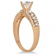 Three-Row Prong-Set Diamond Engagement Ring 18k Rose Gold (0.37ct)