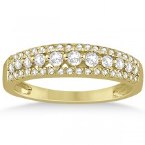 Three-Row Prong-Set Diamond Bridal Set in 14k Yellow Gold (0.80ct)
