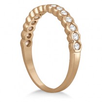 Bezel Diamond Engagement Ring & Matching Band 14k Rose Gold (0.83ct)