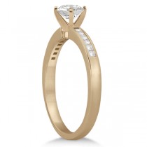 Channel Set Princess Cut Diamond Engagement Ring 18k Rose Gold (0.15ct)