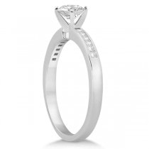 Channel Set Princess Cut Diamond Engagement Ring Platinum (0.15ct)