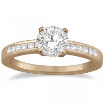 Channel Princess Cut Diamond Bridal Ring Set 14k Rose Gold (0.35ct)