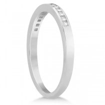 Channel Princess Cut Diamond Bridal Ring Set 14k White Gold (0.35ct)