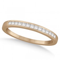 Channel Princess Cut Diamond Bridal Ring Set 18k Rose Gold (0.35ct)