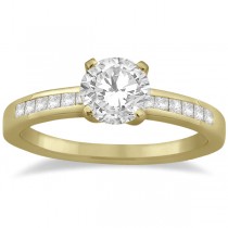 Channel Princess Cut Diamond Bridal Ring Set 18k Yellow Gold (0.35ct)