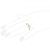 Petite Halo Diamond Engagement Ring Setting 14k Yellow Gold (0.25ct)