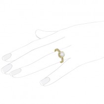 Petite Halo Diamond Engagement Ring & Band 14k Yellow Gold (0.40ct)