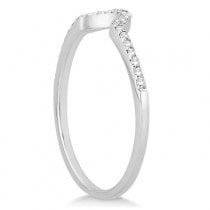 Contoured Band Pave Diamond Wedding Ring 18k White Gold (0.15ct)
