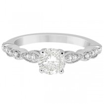 Petite Marquise & Dot Diamond Engagement Ring 18k White Gold (0.12ct)