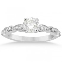 Petite Marquise & Dot Diamond Engagement Ring Palladium (0.12ct)