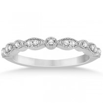 Petite Marquise & Dot Diamond Bridal Ring Set in 14k White Gold (0.25ct)