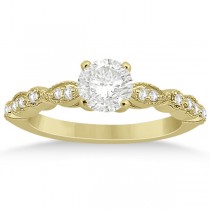 Petite Marquise & Dot Diamond Bridal Ring Set in 14k Yellow Gold (0.25ct)