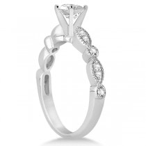 Petite Marquise & Dot Diamond Bridal Ring Set in 18k White Gold (0.25ct)