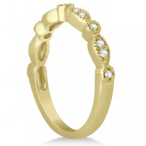 Petite Marquise & Dot Diamond Bridal Ring Set in 18k Yellow Gold (0.25ct)