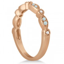 Marquise & Dot Aquamarine Diamond Bridal Set 18k Rose Gold (0.49ct)