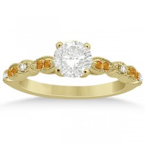 Marquise & Dot Citrine & Diamond Bridal Set 18k Yellow Gold (0.49ct)