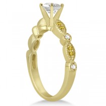 Yellow Sapphire Diamond Marquise Engagement Ring 14k Yellow Gold 0.24