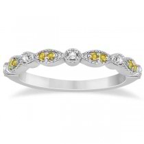 Yellow Sapphire & Diamond Marquise Bridal Set Palladium (0.49ct)