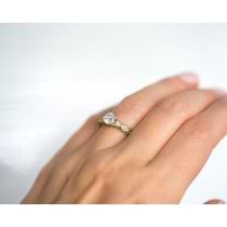 Petite Antique-Design Diamond Engagement Ring 14k Yellow Gold (0.50ct)
