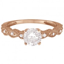 Petite Marquise Diamond Engagement Ring 14k Rose Gold (0.10ct)