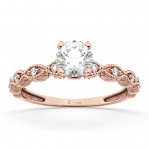Petite Marquise Diamond Engagement Ring 18k Rose Gold (0.10ct)