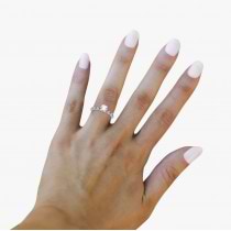Vintage Lab Grown Diamond & Amethyst Engagement Ring 14k White Gold 0.50ct