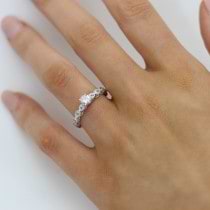 Vintage Lab Grown Diamond & Blue Topaz Engagement Ring 18k White Gold 0.75ct